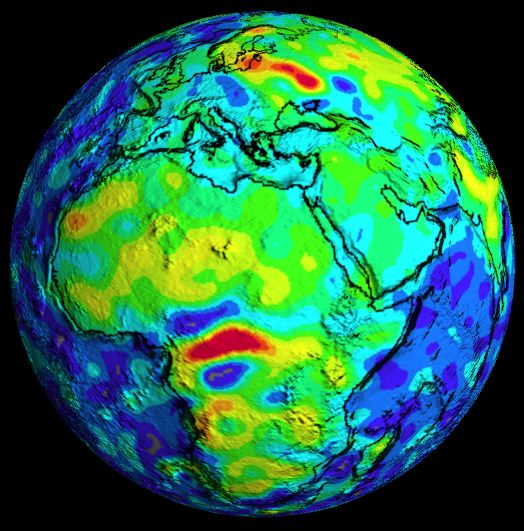 Global scale magnetic anomalies over Africa (image source)
